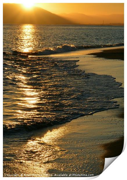 Sunset over Malaga Print by Brian Pearce