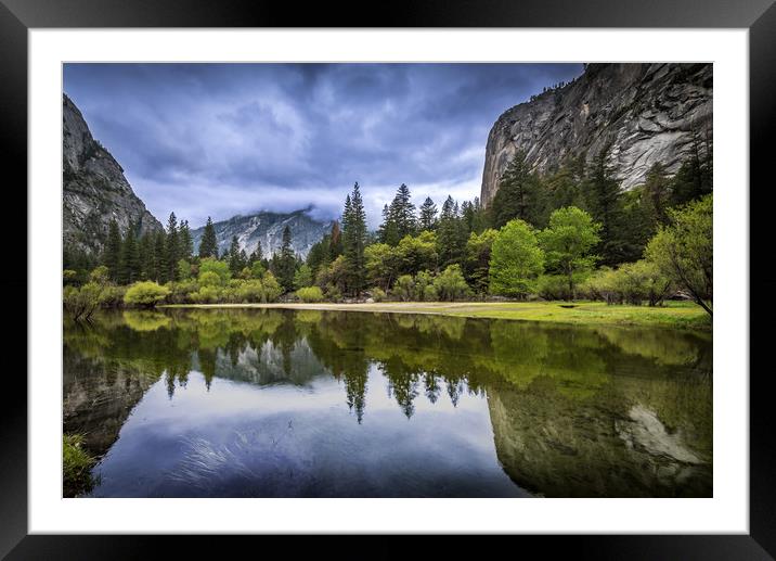 Mirror Lake reflecting Washington Column Framed Mounted Print by Gareth Burge Photography