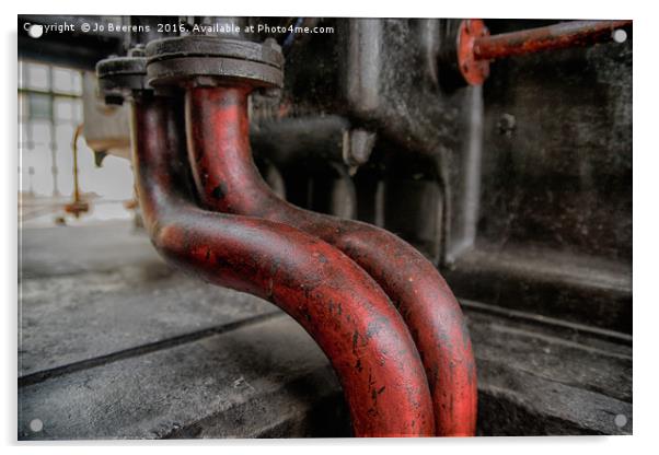 red pipes Acrylic by Jo Beerens