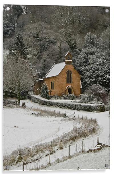 St Blaise in the snow Acrylic by Dan Thorogood