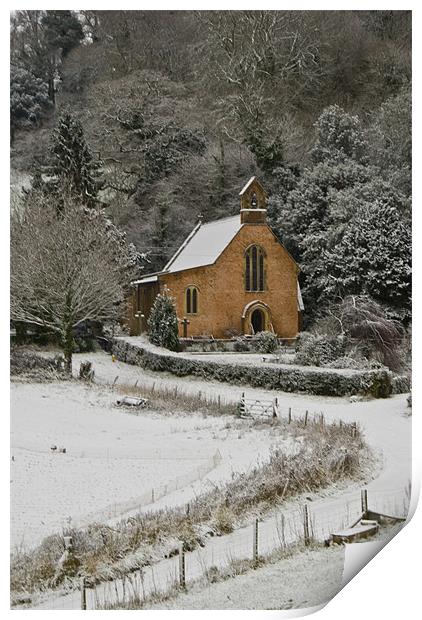 St Blaise in the snow Print by Dan Thorogood