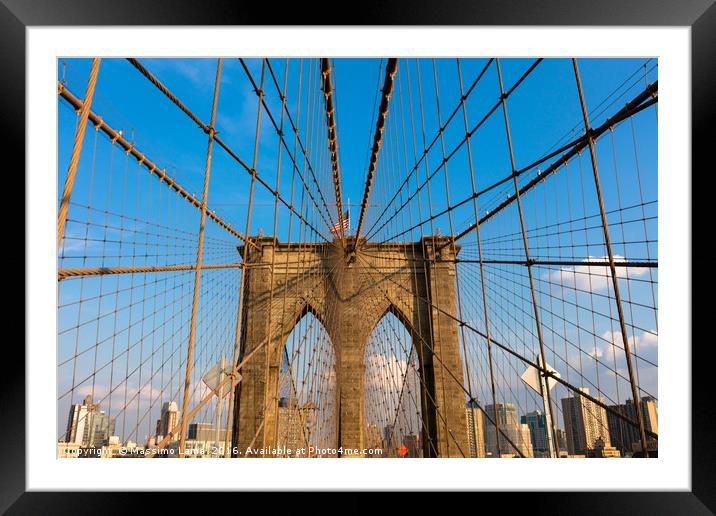 The Brooklyn Bridge Framed Mounted Print by Massimo Lama