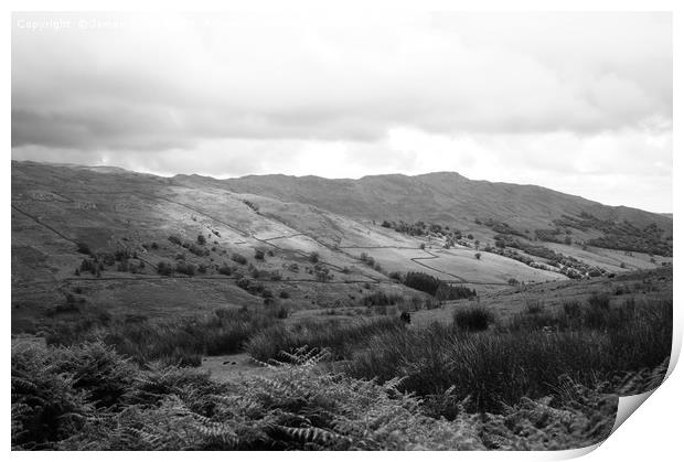 Cumbrian landscape - Kirkstone Pass Print by James Wood