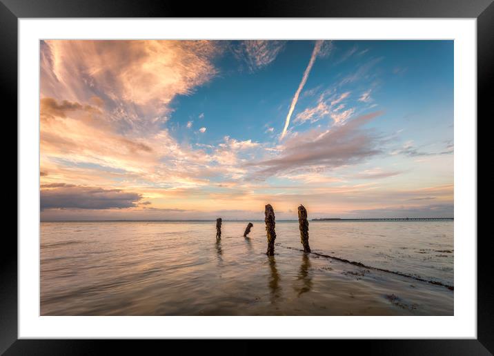 Western Beach Sunset Ryde Isle Of Wight Framed Mounted Print by Wight Landscapes