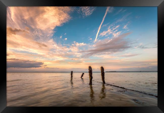 Western Beach Sunset Ryde Isle Of Wight Framed Print by Wight Landscapes