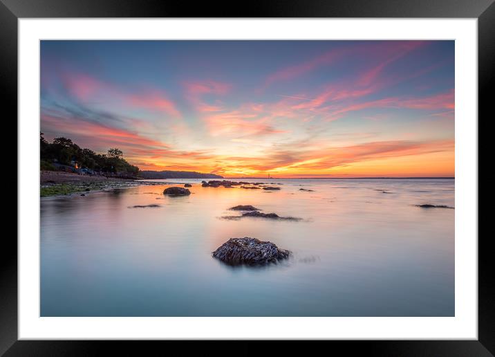 Woodside Bay Coastal Retreat Sunset Framed Mounted Print by Wight Landscapes