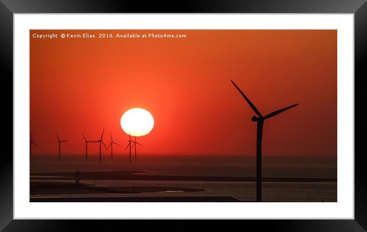 Enthralling Wirral Sunset Vista Framed Mounted Print by Kevin Elias