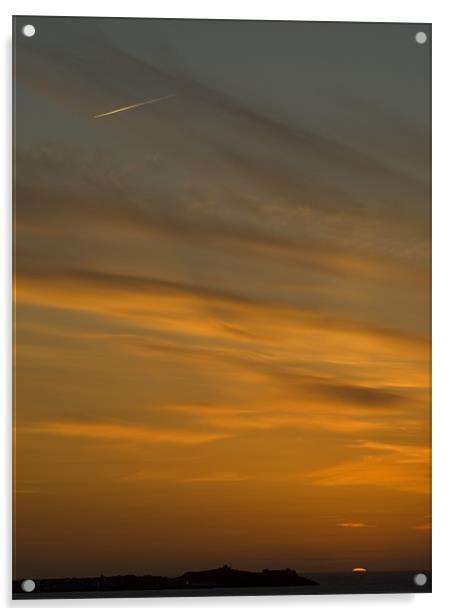 Sunset over Hayle Acrylic by Dan Thorogood