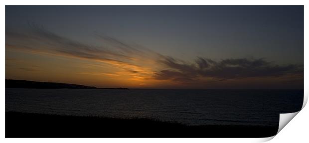 A coastal sunset Print by Dan Thorogood