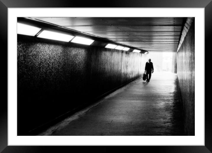 Figure in the subway Framed Mounted Print by Chris Watson