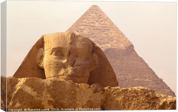 Sphinx, Giza Canvas Print by Massimo Lama