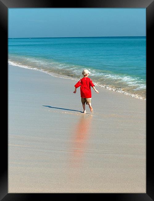 Beach boy Framed Print by Julie Skone