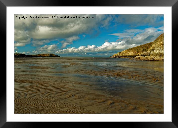 CLOUDY BEACH Framed Mounted Print by andrew saxton
