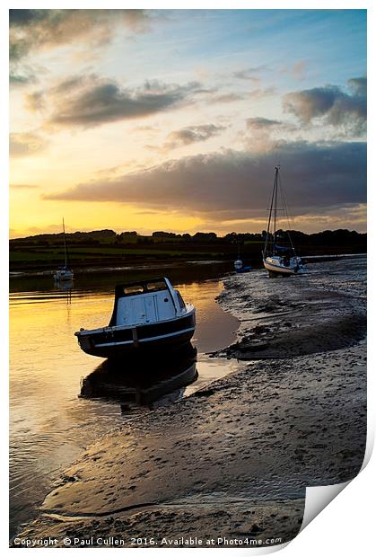 Alnmouth at Sunset. Print by Paul Cullen