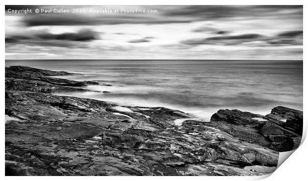 Howick Coastline - Monochrome. Print by Paul Cullen