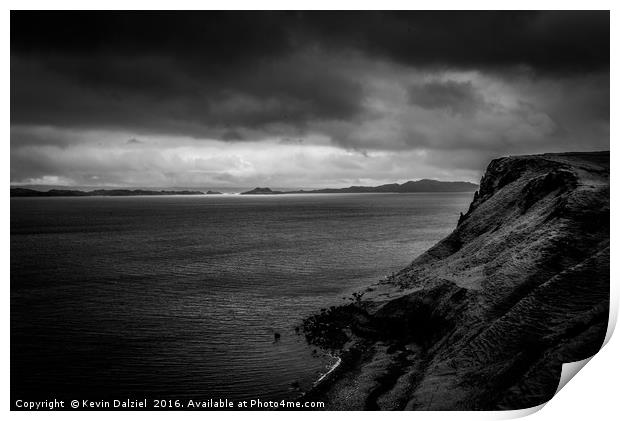 Isle of Skye looking east to Rona Print by Kevin Dalziel