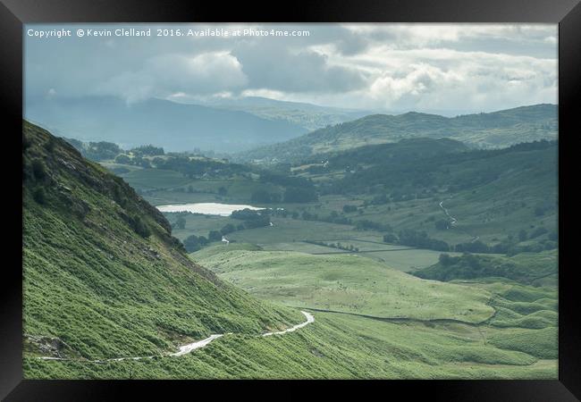 View from Hardknott pass Framed Print by Kevin Clelland