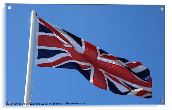 Union Jack, Flag Acrylic by Derek Wallace