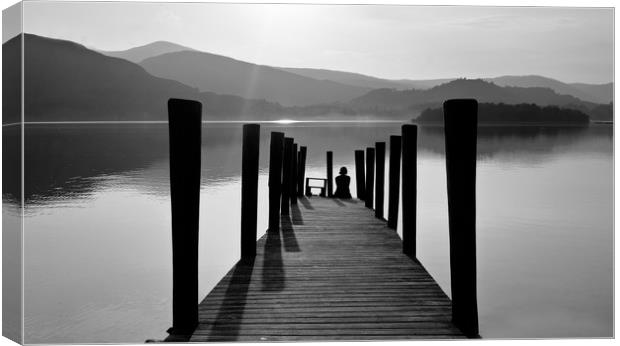 Ashness landing stage Canvas Print by Tony Bates