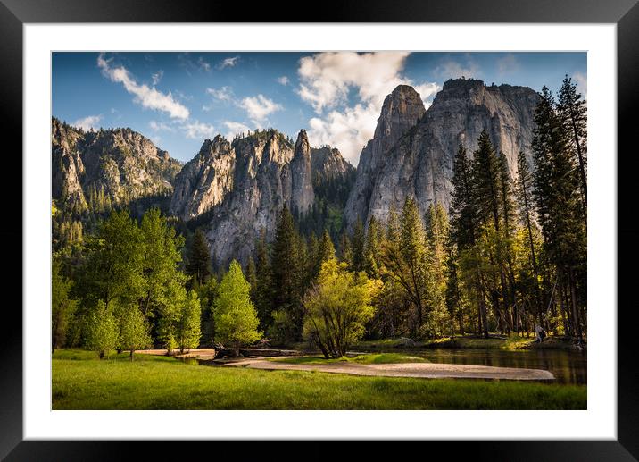 Cathedral Rocks, Yosemite National Park Framed Mounted Print by Gareth Burge Photography