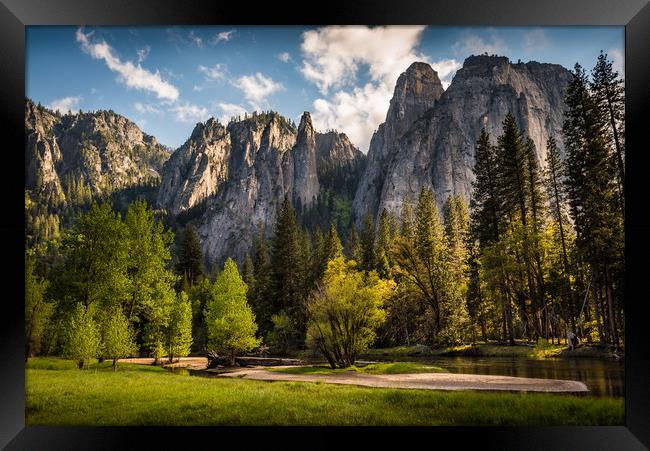Cathedral Rocks, Yosemite National Park Framed Print by Gareth Burge Photography