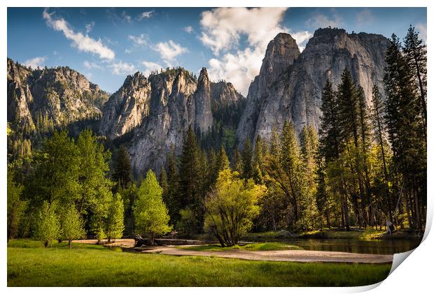Cathedral Rocks, Yosemite National Park Print by Gareth Burge Photography