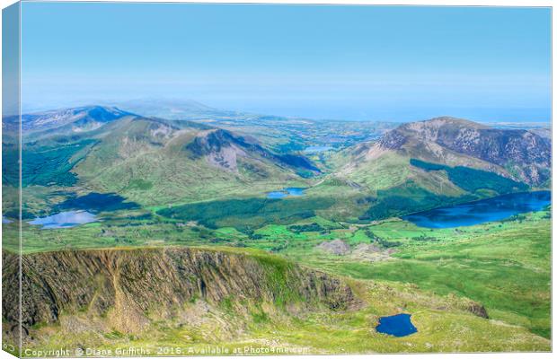 View from Snowdon Canvas Print by Diane Griffiths
