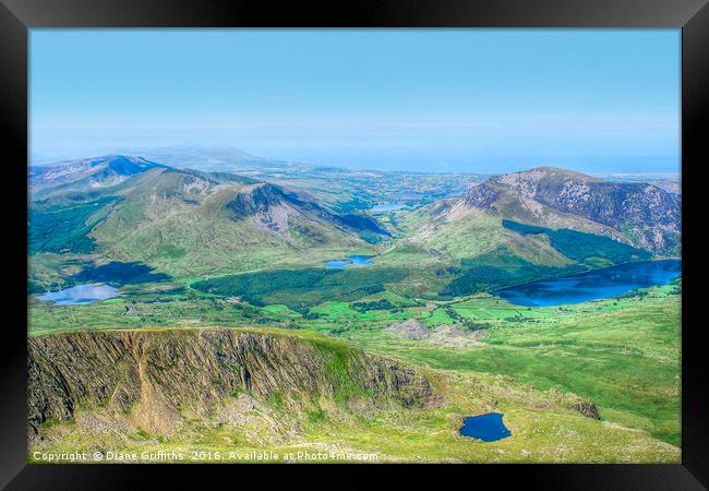 View from Snowdon Framed Print by Diane Griffiths