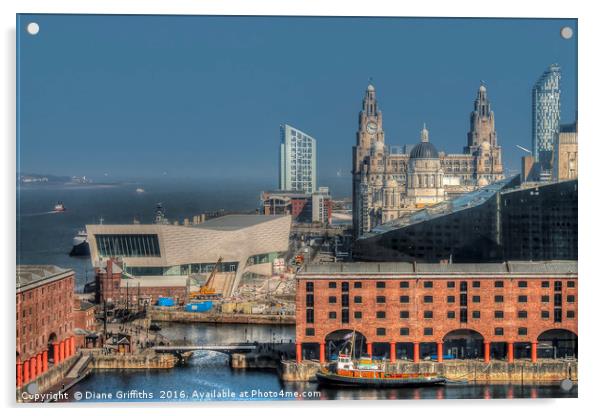 View over Liverpool Acrylic by Diane Griffiths
