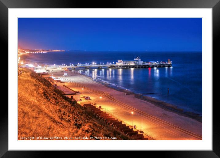 Bournemouth Pier at Night Framed Mounted Print by Diane Griffiths