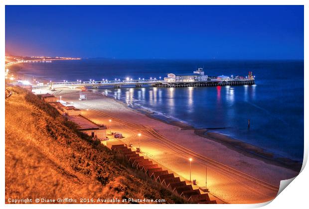 Bournemouth Pier at Night Print by Diane Griffiths