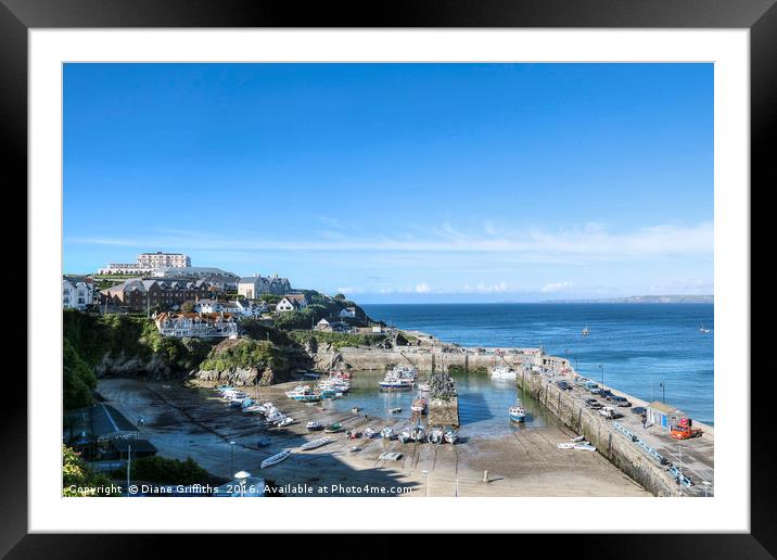 Newquay Harbour Framed Mounted Print by Diane Griffiths