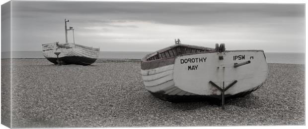 Two Boats on a Suffolk Beach Canvas Print by Dave Turner