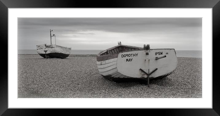 Two Boats on a Suffolk Beach Framed Mounted Print by Dave Turner