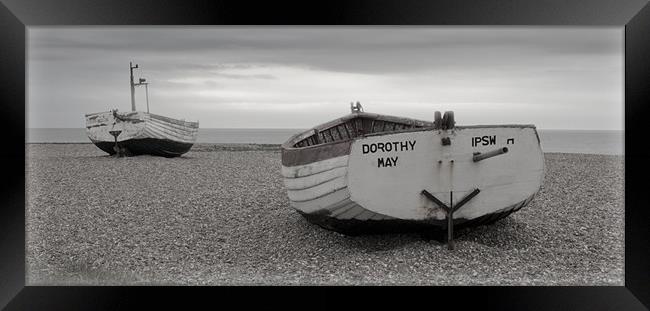 Two Boats on a Suffolk Beach Framed Print by Dave Turner