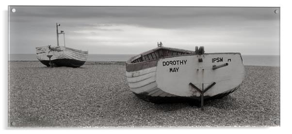 Two Boats on a Suffolk Beach Acrylic by Dave Turner