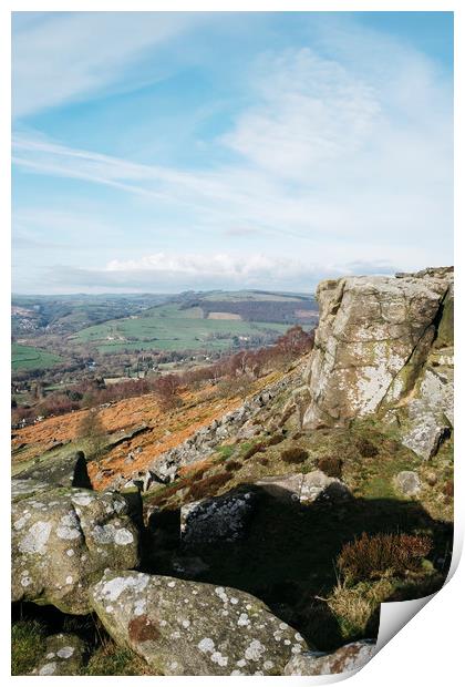 View from Curbar Edge. Derbyshire, UK. Print by Liam Grant