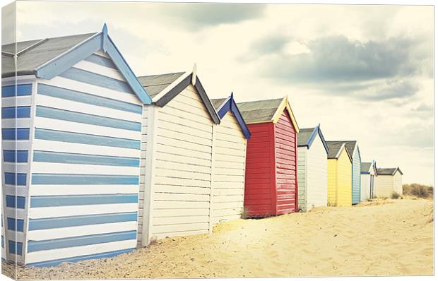 Sunny southwold - Beach huts Canvas Print by Vicki Huckle