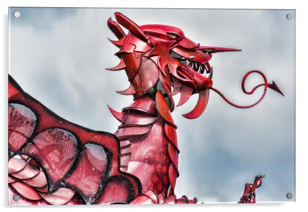 Gareth The Dragon 5 Acrylic by Steve Purnell