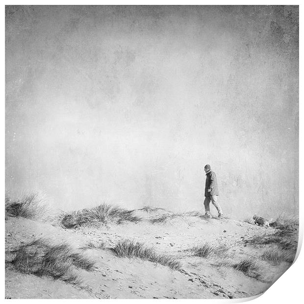 One Man and his Dog, Wells Next the Sea, Norfolk Print by Dave Turner