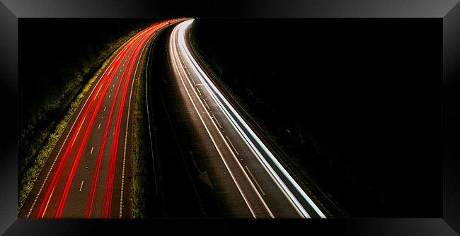 Dual carriageway blur Framed Print by Dan Thorogood