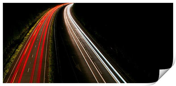 Dual carriageway blur Print by Dan Thorogood