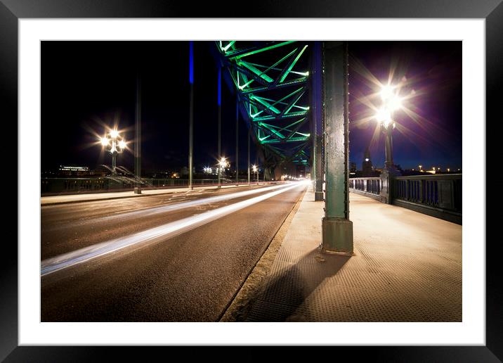Tyne Bridge at Night Framed Mounted Print by Paul Appleby