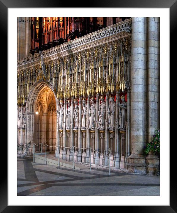 York Minster Choir Screen  Framed Mounted Print by Colin irwin