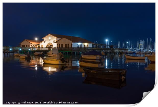 The marina by night Print by Phil Reay
