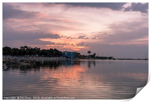 Sunrise over the Mar Menor Print by Phil Reay
