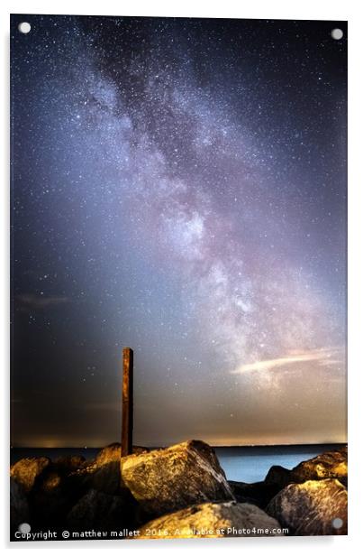 Clacton Beach Milky Way Acrylic by matthew  mallett