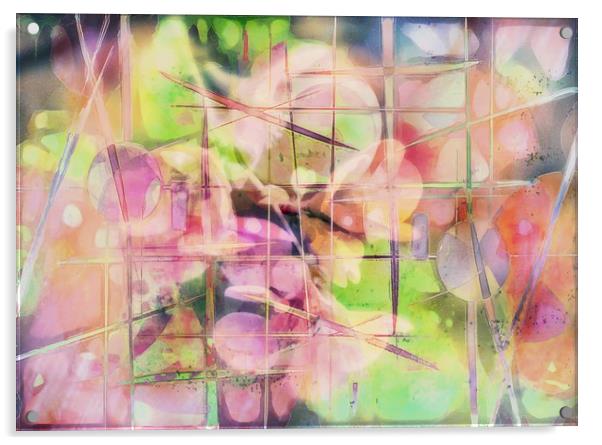 Digital Flowered Art Acrylic by Sarah Ball
