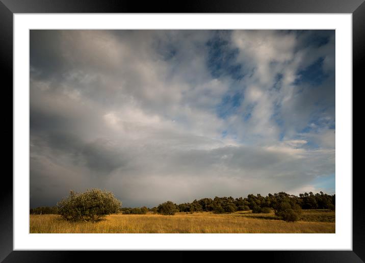 Birchen Edge Stormy Skies Framed Mounted Print by James Grant