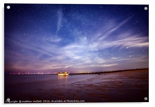 Midnight Beach Starlight Sky Acrylic by matthew  mallett